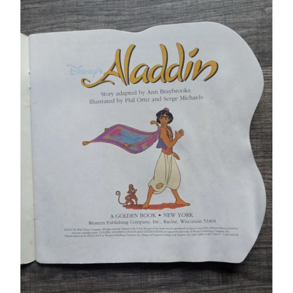 Vintage Disney Aladdin‎ (Pizza Hut for Kids Book) Golden Paperback